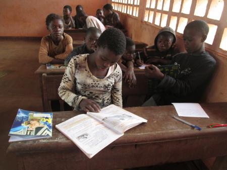 Chanceline at school in her classroom Chanceline at school in her classroom