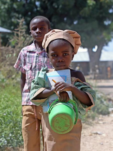 Girl on her way to school in Nigeria